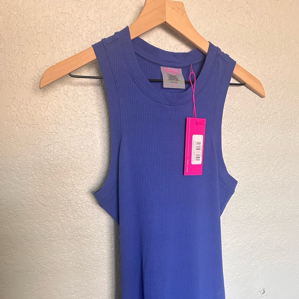 NWT Terez Vibrant Blue Ribbed Dress Size Medium